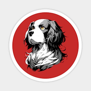 Stunning and Cool Clumber Spaniel Monochrome and Gold Portrait for Father's Day Magnet